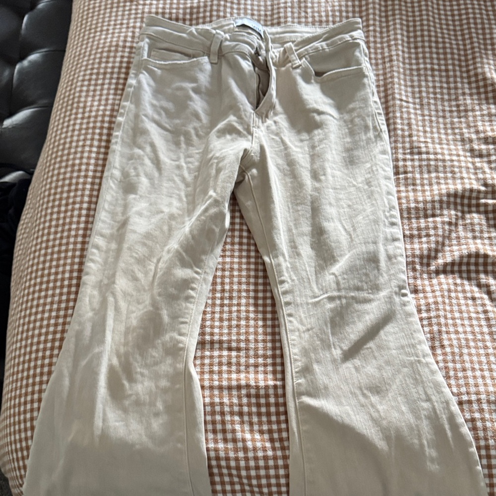 Elegant Cream Flare Jeans